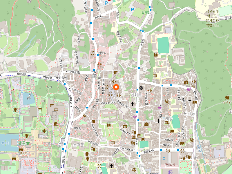 Map showing the Bukchon-ro 11-gil viewpoint in Bukchon Hanok Village, Jongno-gu, Seoul