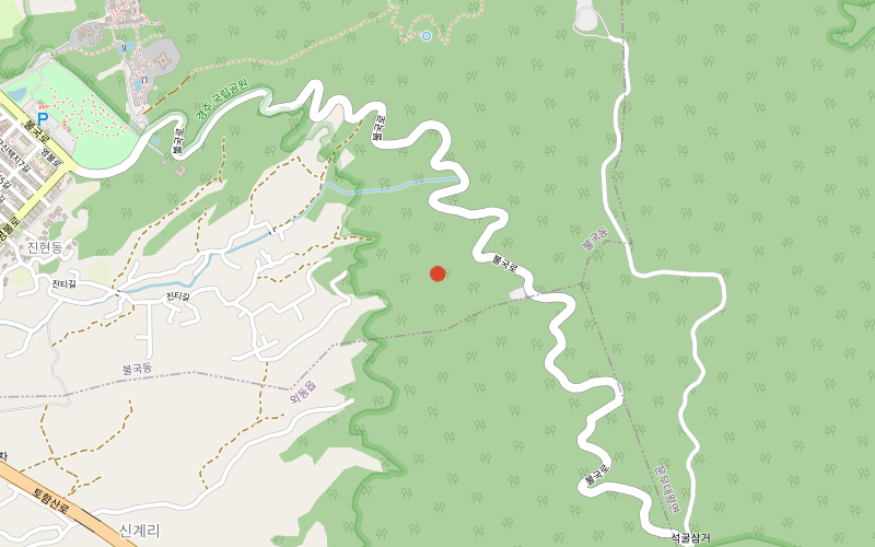 Map showing the location of Bulguksa Temple in Gyeongju, South Korea