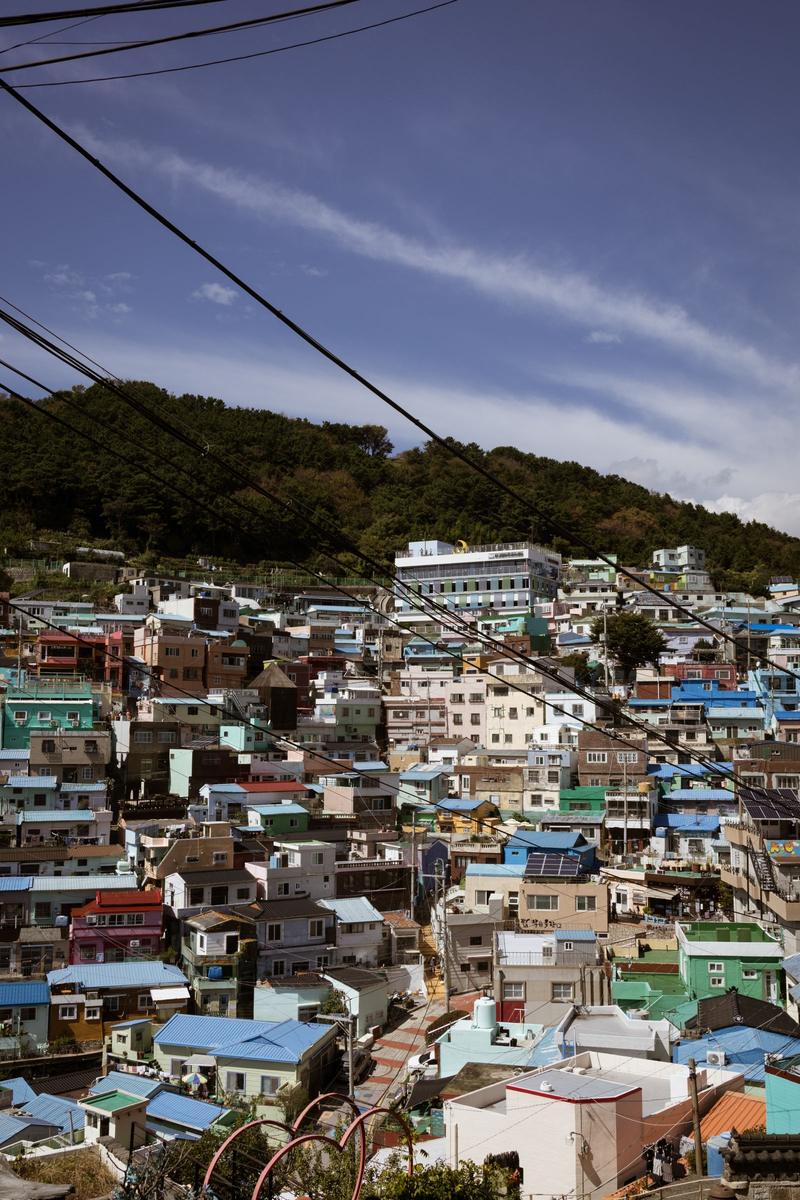 Colorful hillside houses of Gamcheon Culture Village in Busan