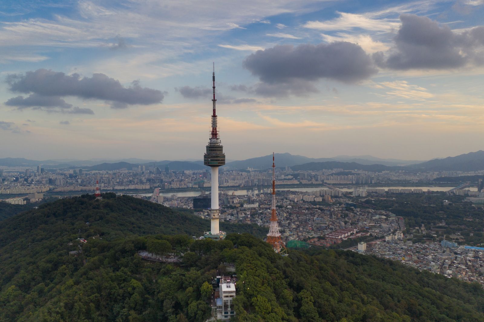 Seoul City Tour Bus hop-on hop-off passing Myeongdong and Namsan